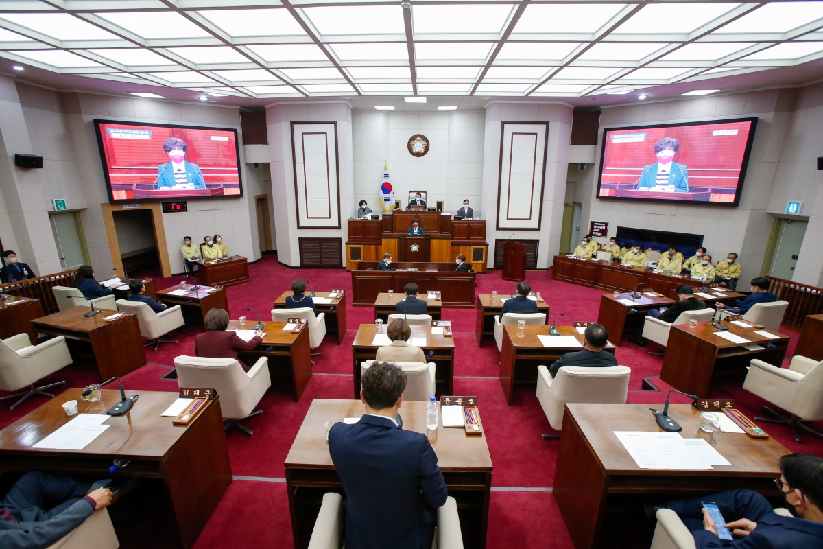20220315-008[_P7U8806-제256회 임시회 제1차 본회의시 장미경 의원 5분 자유발언.jpg